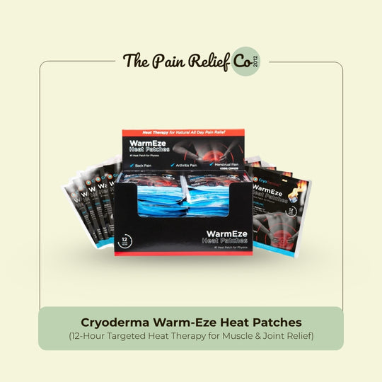 Cryoderma Warm-Eze Heat Patches | 12-Hour Targeted Heat Therapy for Muscle & Joint Relief