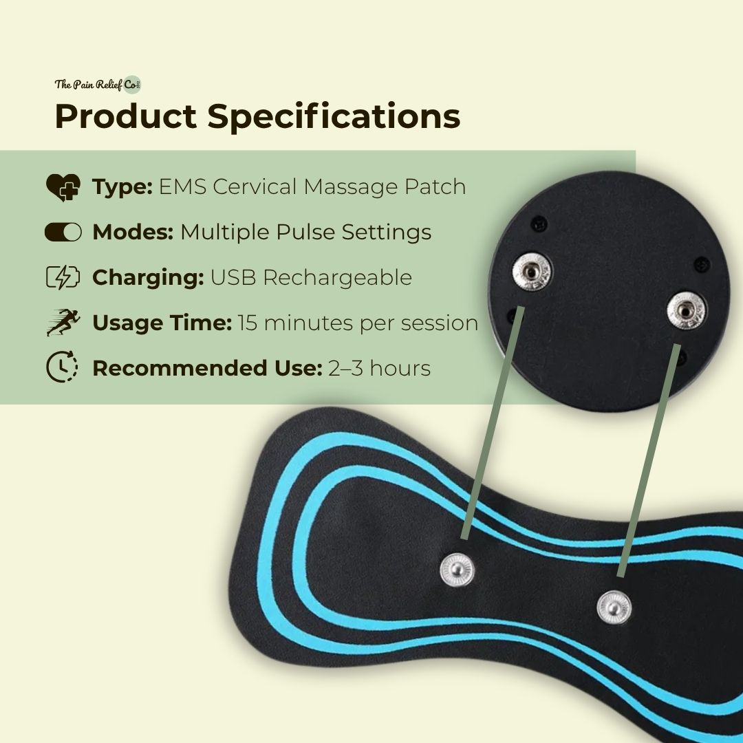 EMS Pulse Neck Massager Patch – Wireless Pain Relief | Portable Muscle Stimulator