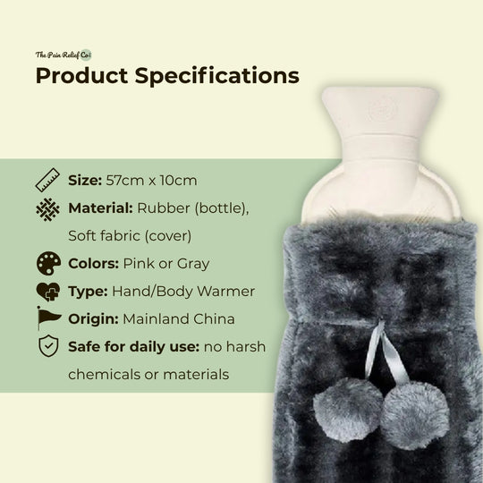 Extra Long Hot Water Bottle (57x10cm) – Full Body Comfort | Hand, Waist & Foot Warmer