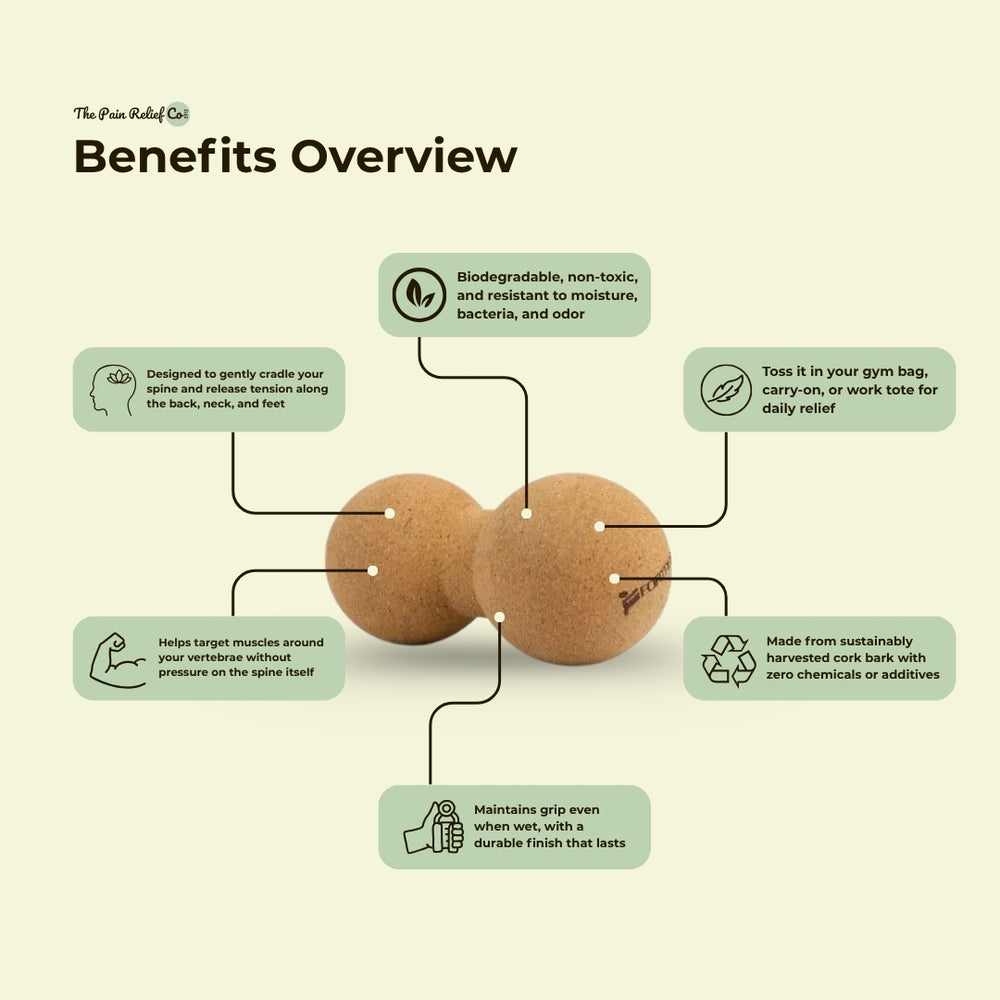 Fortress Cork Peanut Ball – Biodegradable Muscle Relief | Eco-Friendly Trigger Point Roller