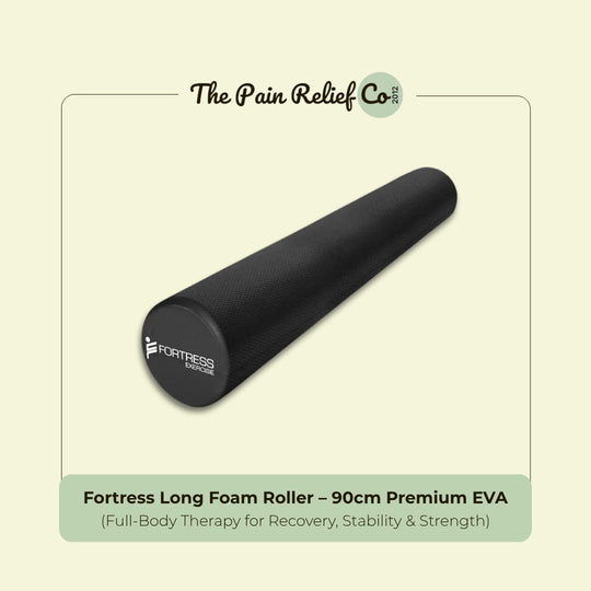 Fortress Long Foam Roller – 90cm Premium EVA | Full-Body Therapy for Recovery, Stability & Strength