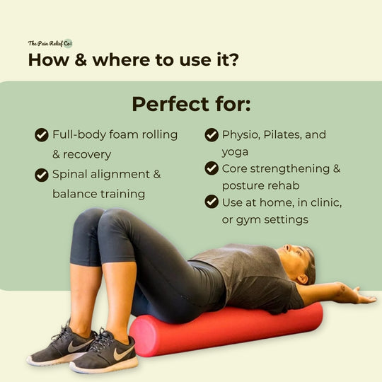 Fortress Long Foam Roller – 90cm Premium EVA | Full-Body Therapy for Recovery, Stability & Strength