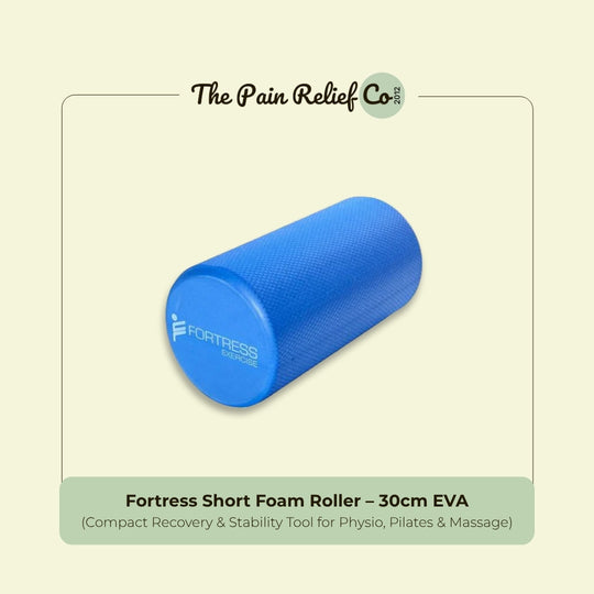 Fortress Short Foam Roller – 30cm EVA | Compact Recovery & Stability Tool for Physio, Pilates & Massage