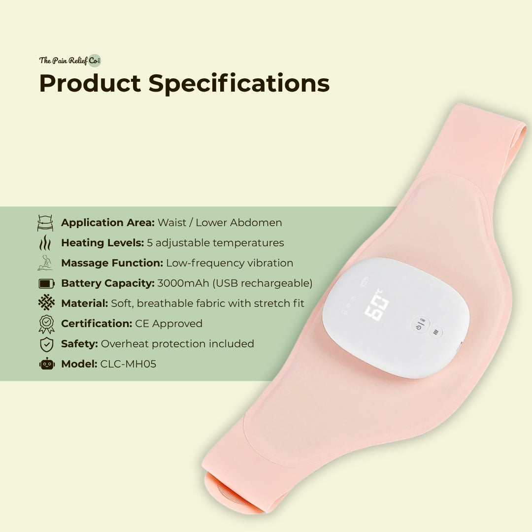 Menstrual Heating Belt – Portable Cramp Relief | Vibration + Warm Compress for Period Pain