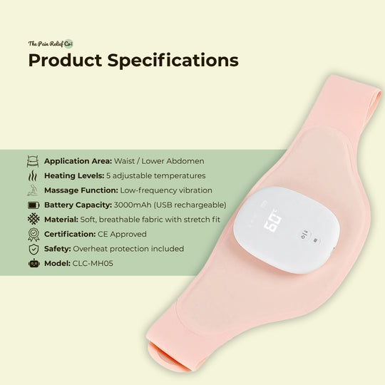 Menstrual Heating Belt – Portable Cramp Relief | Vibration + Warm Compress for Period Pain